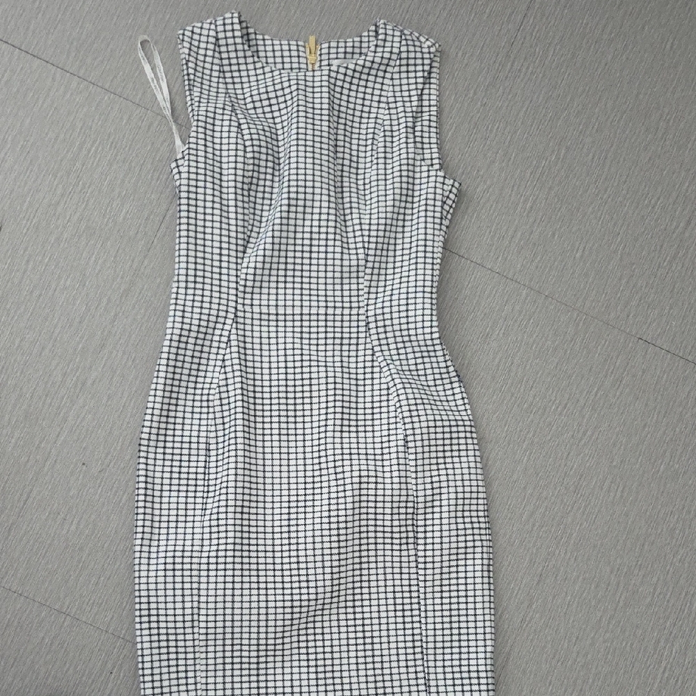 Elegant Black and White Checkered Dress